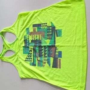 Xersion Neon Retro Aztec Inspired Vintage Print Workout Tank Top